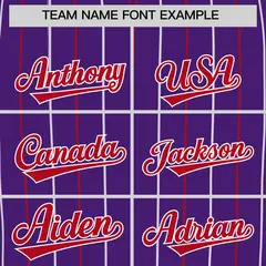Purple Red and White Bi-Color Stripes Baseball Jersey 3