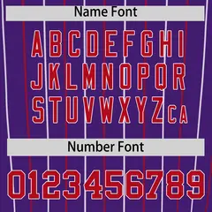 Purple Red and White Bi-Color Stripes Baseball Jersey 4