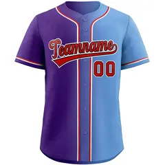 Purple Red-Black Gradient Fashion Authentic Baseball Jersey 3