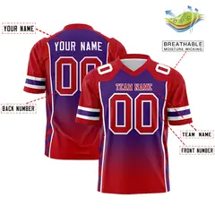 Purple Red Gradient Side Pattern Authentic Football Jersey 2