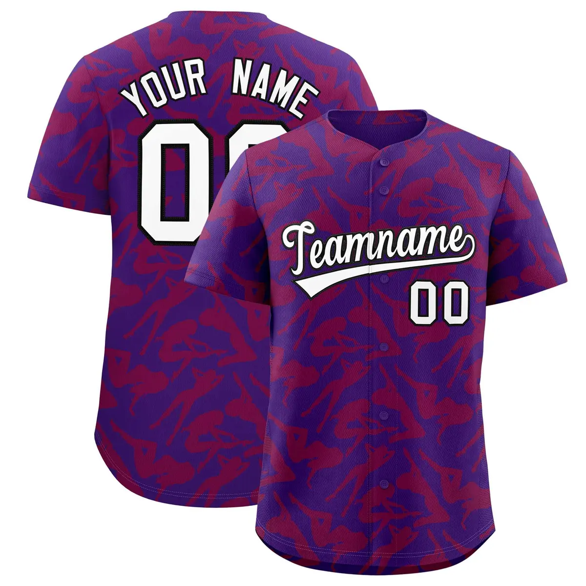 Purple Red Graffiti Pattern Baseball Jersey