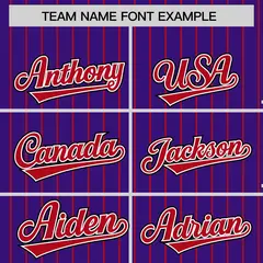 Purple Red Pinstripe Raglan Varsity Letterman Baseball Jacket 3