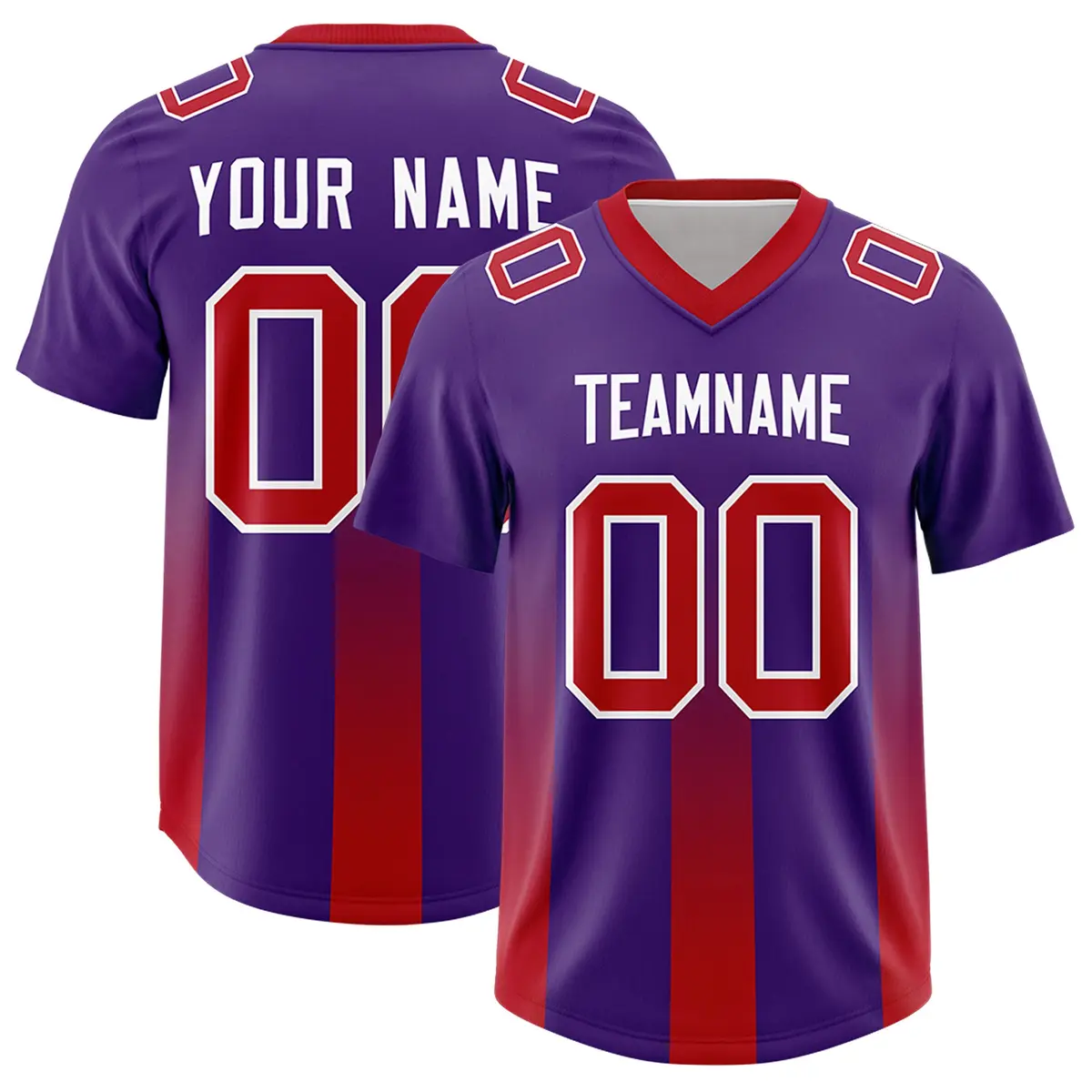 Purple Red Vertical Gradient Stripe Fashion Football Jersey