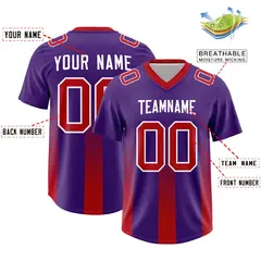 Purple Red Vertical Gradient Stripe Fashion Football Jersey 2