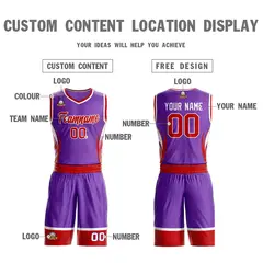 Purple Red-White Graffiti Lightning Basketball Jersey 3