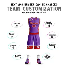 Purple Red-White Graffiti Lightning Basketball Jersey 4