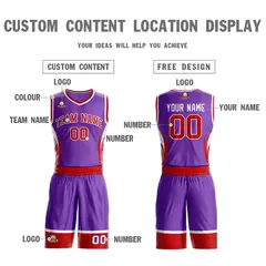 Purple Red-White Graffiti Lightning Basketball Jersey 3