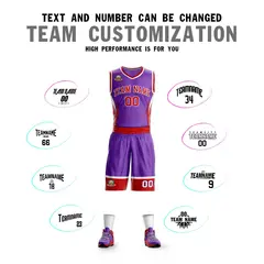 Purple Red-White Graffiti Lightning Basketball Jersey 4