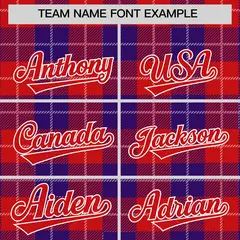 Purple Red-White Plaid Varsity Letterman Baseball Jacket 3