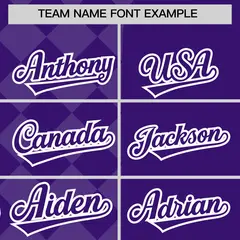 Purple Rhombus Pattern Baseball Jersey 3
