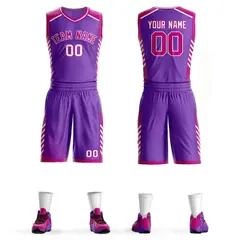 Purple Rose Pink-White Graffiti Bar Element Basketball Jersey