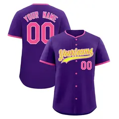 Purple Rose Red Fluorescent Green Baseball Jersey 1