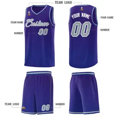 Purple Royal Gradient Stripe Basketball Jersey 5