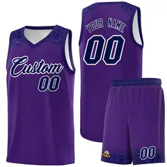 Purple Royal Indians Print Basketball Uniform Jersey 1