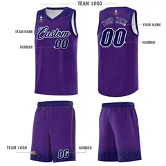 Purple Royal Indians Print Basketball Uniform Jersey 5