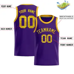 Purple Sequined Athletic Basketball Jersey 2