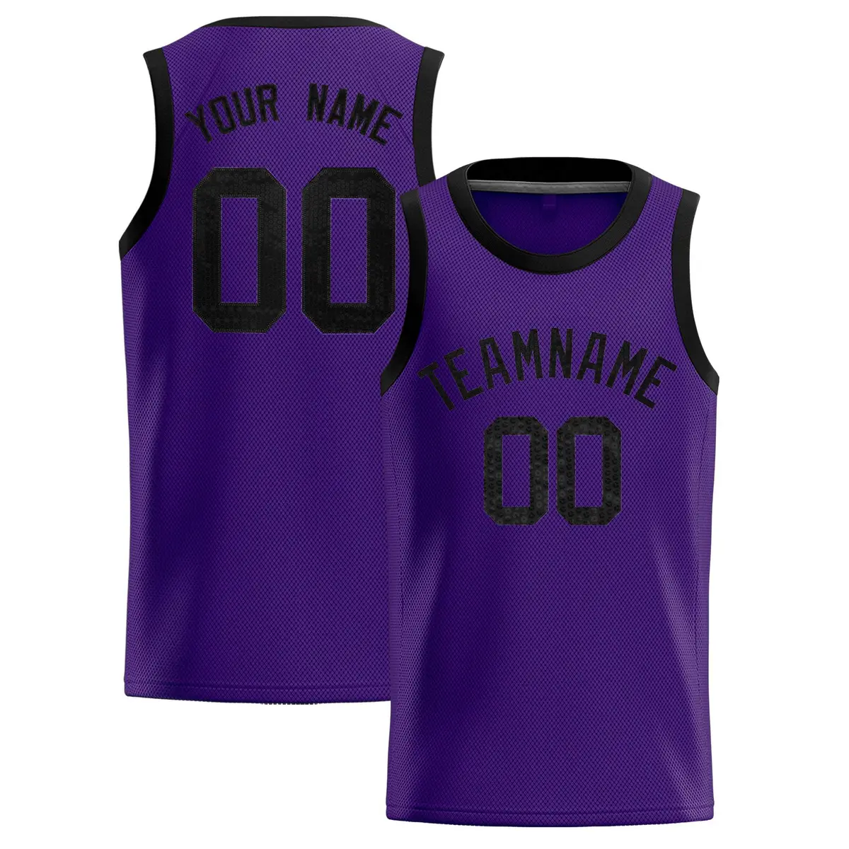 Purple Sequined Athletic Basketball Jersey