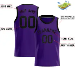 Purple Sequined Athletic Basketball Jersey 2