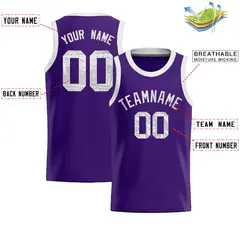 Purple Sequined Athletic Basketball Jersey 2