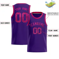 Purple Sequined Athletic Basketball Jersey 2