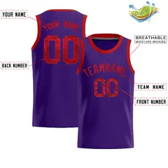 Purple Sequined Athletic Basketball Jersey 2