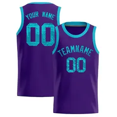 Purple Sequined Athletic Basketball Jersey 1