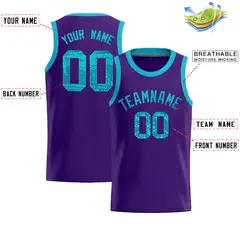 Purple Sequined Athletic Basketball Jersey 2