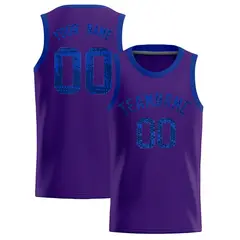 Purple Sequined Athletic Basketball Jersey 1