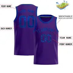 Purple Sequined Athletic Basketball Jersey 2