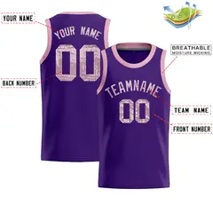 Purple Sequined Athletic Basketball Jersey 2