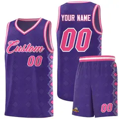 Purple Side Blocks Sports Uniform Basketball Jersey