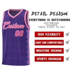 Purple Side Blocks Sports Uniform Basketball Jersey 2