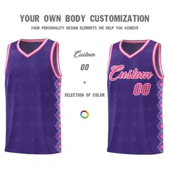 Purple Side Blocks Sports Uniform Basketball Jersey 3
