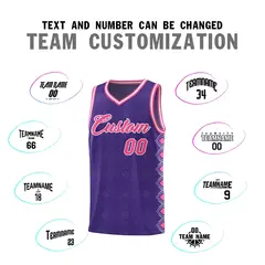 Purple Side Blocks Sports Uniform Basketball Jersey 4