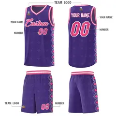Purple Side Blocks Sports Uniform Basketball Jersey 5