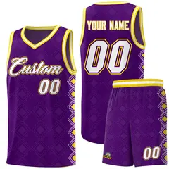 Purple Side Blocks Sports Uniform Basketball Jersey 1