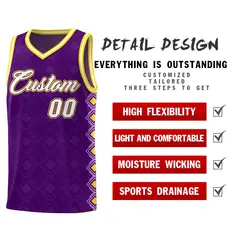 Purple Side Blocks Sports Uniform Basketball Jersey 2
