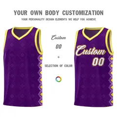 Purple Side Blocks Sports Uniform Basketball Jersey 3
