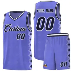 Purple Side Blocks Sports Uniform Basketball Jersey 1