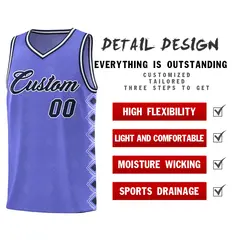Purple Side Blocks Sports Uniform Basketball Jersey 2