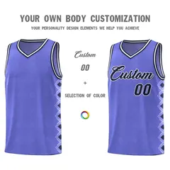 Purple Side Blocks Sports Uniform Basketball Jersey 3