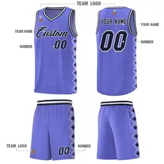 Purple Side Blocks Sports Uniform Basketball Jersey 5