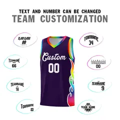 Purple Side Flame Fashion Sports Basketball Jersey 4