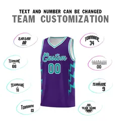 Purple Side Lightning Graffiti Basketball Uniform Jersey 4