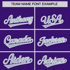 Purple Silver Baroque Style Baseball Jersey 3