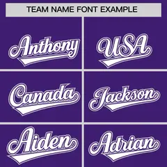 Purple Silver Flame Outline Side Pattern Baseball Jersey 3
