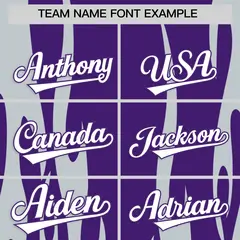 Purple Silver Flame Pattern Pullover Baseball Jersey 3
