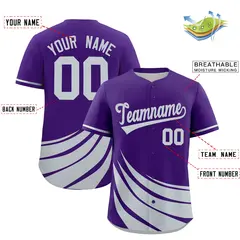 Purple Silver Graffiti Wind Mark Baseball Jersey 2