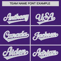 Purple Silver Grid Blur Pattern Baseball Jersey 3