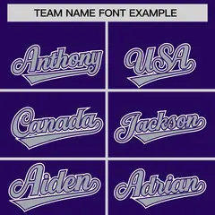 Purple Silver Raglan Lace-Up Neck Hockey Hoodie Jersey 3